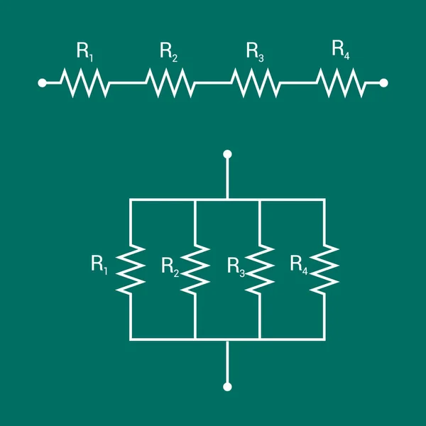 Символ Комбинации Последовательных Параллельных Резисторов — стоковый вектор