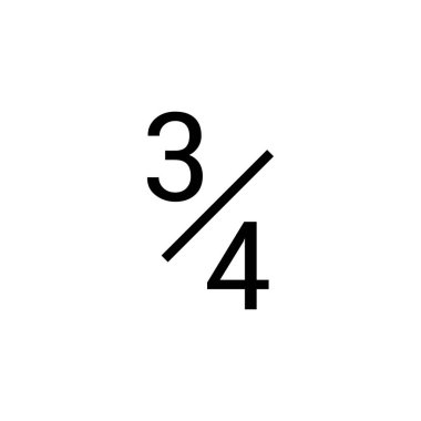 3 bölü 4 kesir vektörü