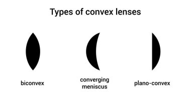 üç tip dışbükey lens
