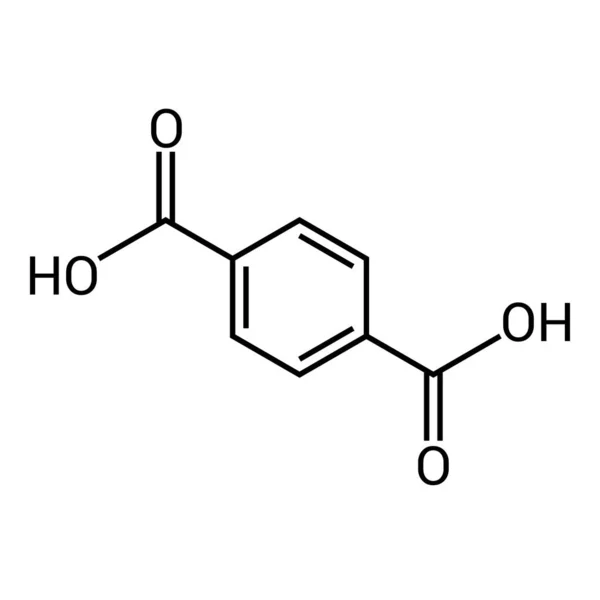 Chemická Struktura Kyseliny Tereftalové C8H6O4 — Stockový vektor