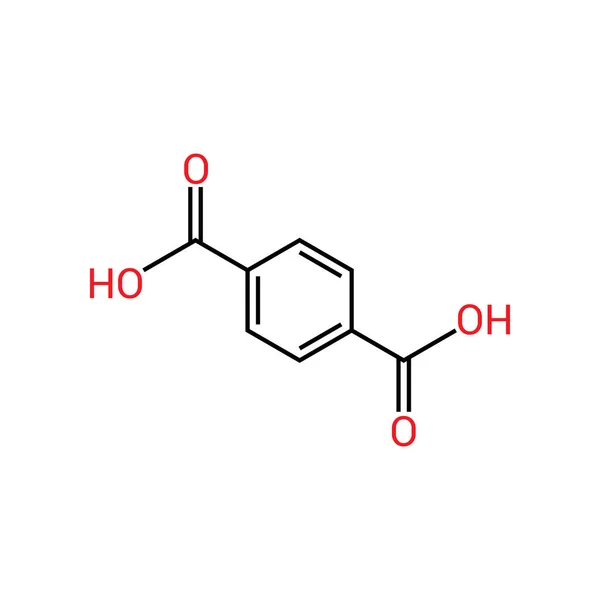 Tereftalik Asidin Kimyasal Yapısı C8H6O4 — Stok Vektör
