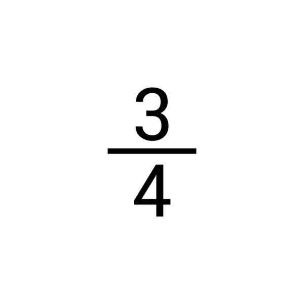 Tres Cuartos Fracción Número Vector — Archivo Imágenes Vectoriales