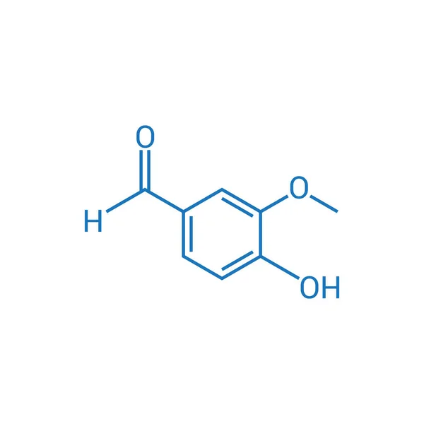 Estructura Química Vanillina C8H8O3 — Vector de stock