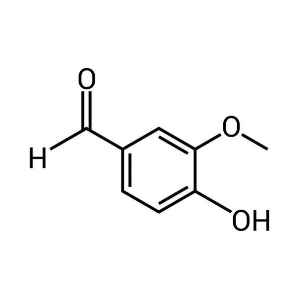 Χημική Δομή Της Βανιλλίνης C8H8O3 — Διανυσματικό Αρχείο