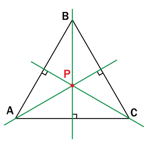 Circonférence Triangle Sur Fond Blanc — Image vectorielle