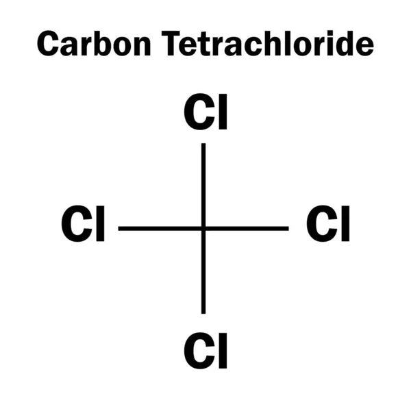 Tétrachlorure Carbone Sur Fond Blanc — Image vectorielle