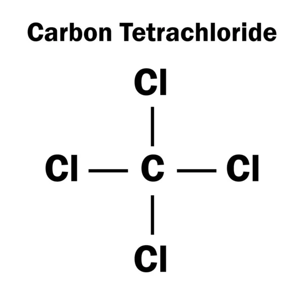 Tétrachlorure Carbone Sur Fond Blanc — Image vectorielle