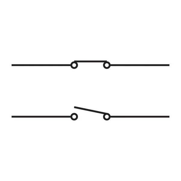 Closed Open Switches Electronical Symbol — ストックベクタ