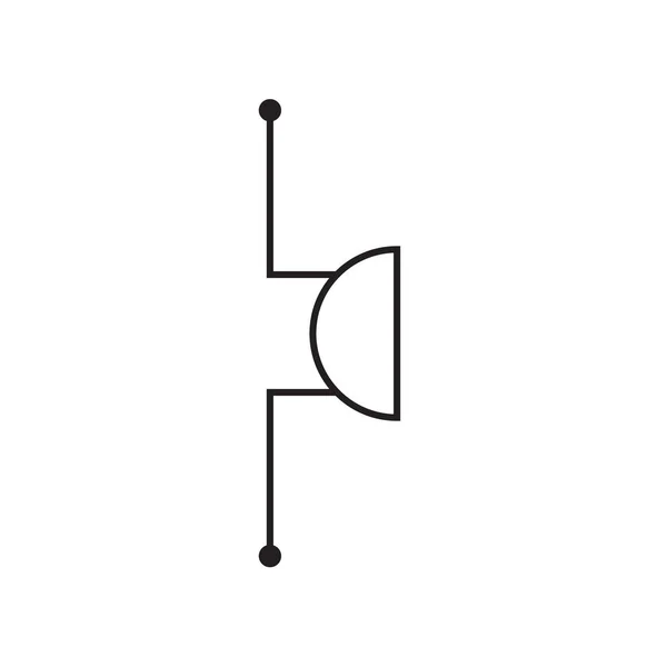 白色背景的电子标志蜂鸣器 — 图库矢量图片
