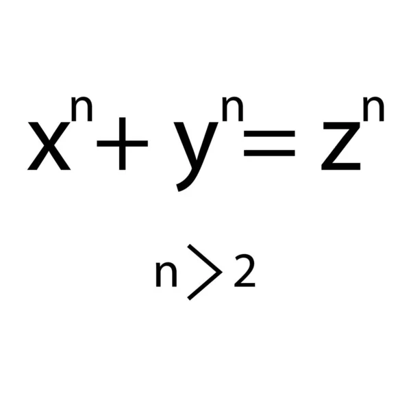 Fermat关于白背景的最后一个定理 — 图库矢量图片