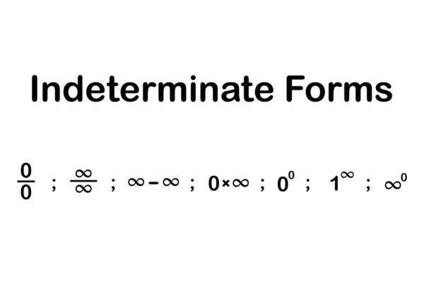 Indeterminate Forms Limits List — Stock Vector