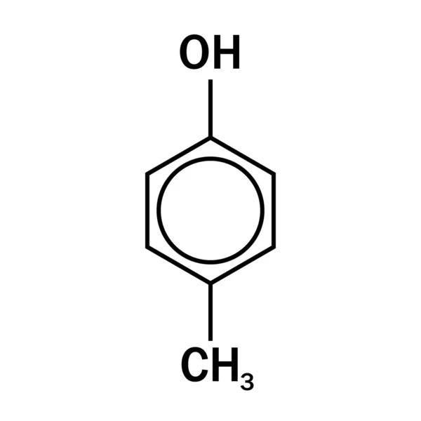 Struttura Chimica Del Cresolo Fondo Bianco — Vettoriale Stock