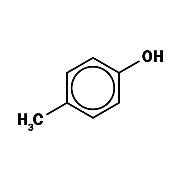 Chemische Structuur Van Kresol Witte Achtergrond — Stockvector