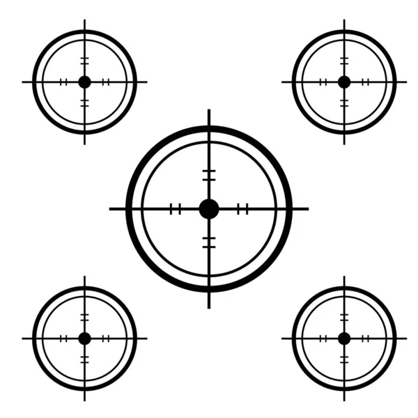 Набор Значок Снайпера Белом Фоне — стоковый вектор
