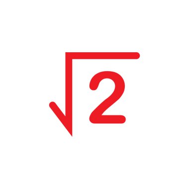 Beyaz arkaplanda ikinin karekökü.