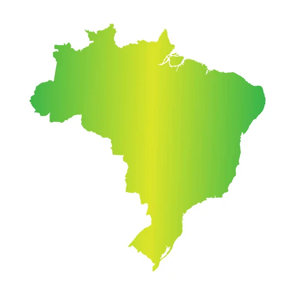 Grüne Brasilien Karte Südamerika — Stockvektor