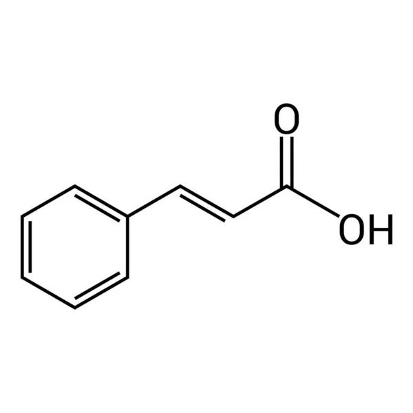 Struktura Chemiczna Kwasu Cynamonowego C9H8O2 — Wektor stockowy