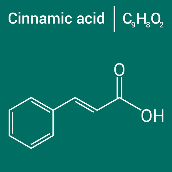シナミック酸の化学構造 C9H8O2 — ストックベクタ