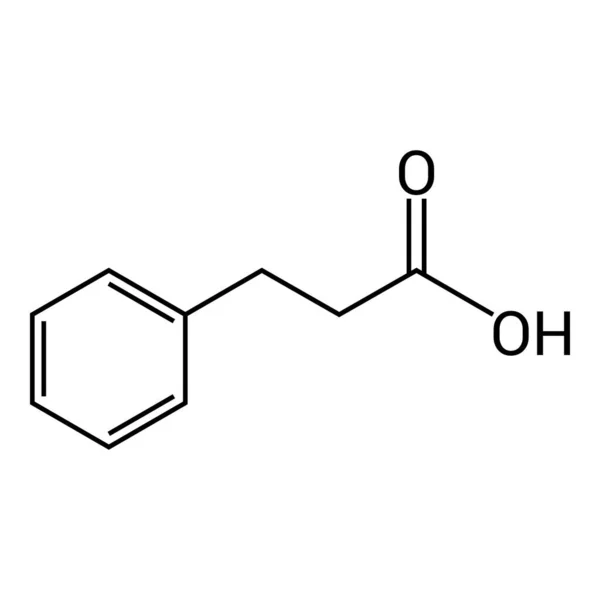 Hidrofinnaminsav C9H10O2 Kémiai Szerkezete — Stock Vector
