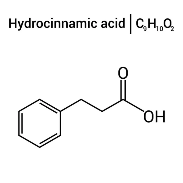 Struttura Chimica Dell Acido Idrocinnamico C9H10O2 — Vettoriale Stock