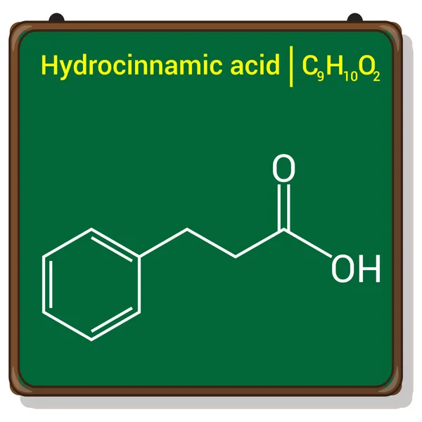 Chemical Structure Hydrocinnamic Acid C9H10O2 — Stock Vector