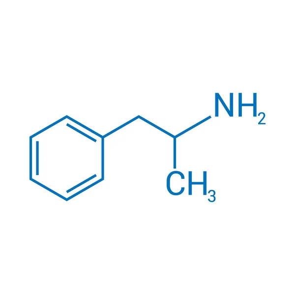 Chemical Structure Amphetamine C9H13N — Stock Vector