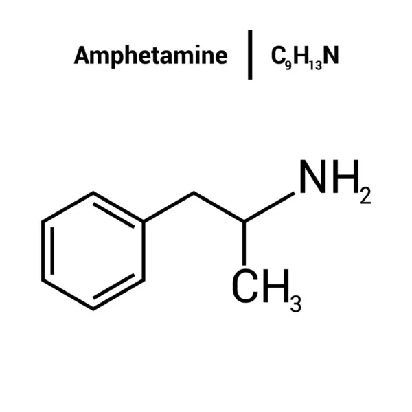 Chemische Struktur Von Amphetamin C9H13N — Stockvektor