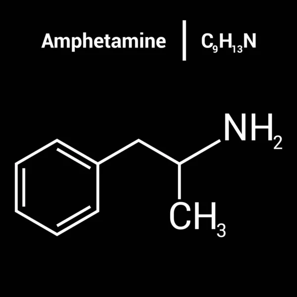 Amfetaminets Kemiska Struktur C9H13N — Stock vektor