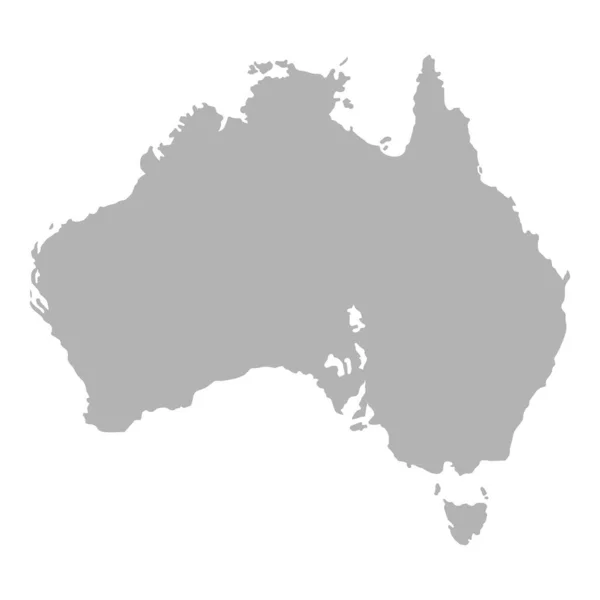 Grå Australien Nationella Karta Vektor Bild Vit Bakgrund — Stock vektor
