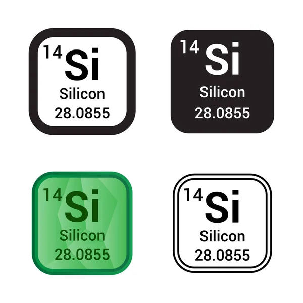 Silicium Élément Chimique Tableau Périodique — Image vectorielle