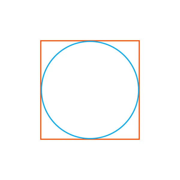 Κύκλος Εγγεγραμμένος Τετράγωνο — Διανυσματικό Αρχείο