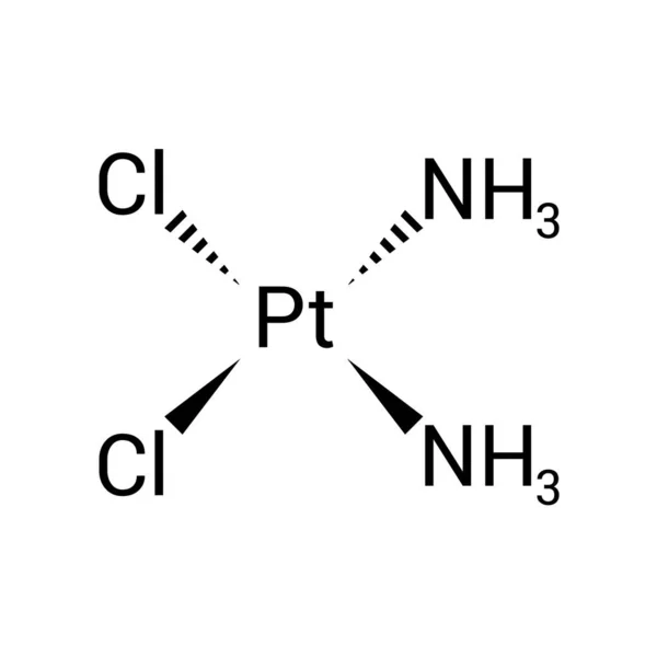 Struktura Chemiczna Cisplatyny Cl2H6N2Pt — Wektor stockowy