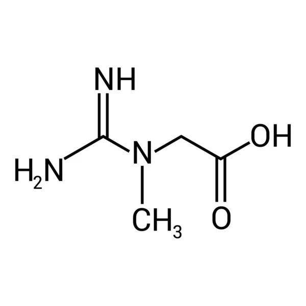 Kreatin Kémiai Szerkezete C4H9N3O2 — Stock Vector