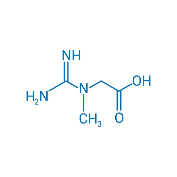 Estrutura Química Creatina C4H9N3O2 — Vetor de Stock