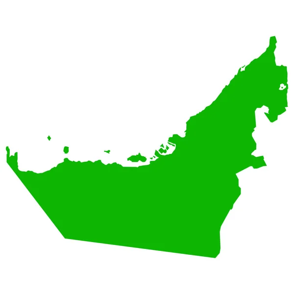 Зеленая Карта Объединенного Арабского Эмирата Эмиратов Векторная Иллюстрация Изолирована Белом — стоковый вектор