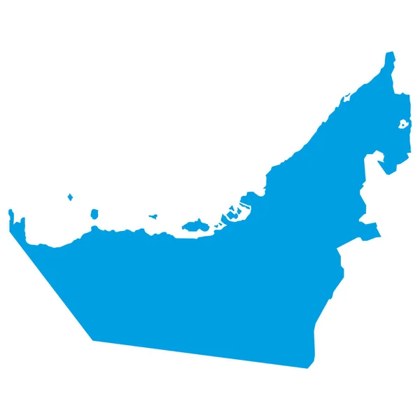 Carte Bleue Des Émirats Arabes Unis Illustration Vectorielle Isolée Sur — Image vectorielle