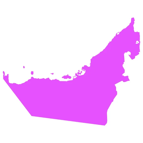 Różowa Mapa Zjednoczonych Emiratów Arabskich Wektor Ilustracja Izolowane Białym Tle — Wektor stockowy