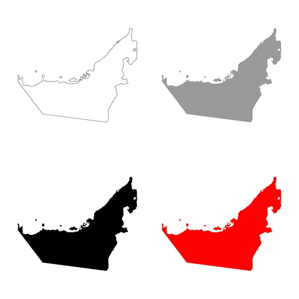 Karte Der Vereinigten Arabischen Emirate Vektor Illustration Isoliert Auf Weißem — Stockvektor