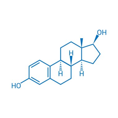 Estradiol kimyasal yapısı (C18H24O2)