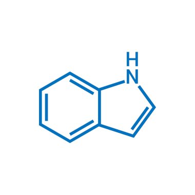 Indole 'un kimyasal yapısı (C8H7N)
