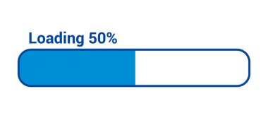 Beyaz arkaplanda ilerleme çubuğu% 50 (% 50)