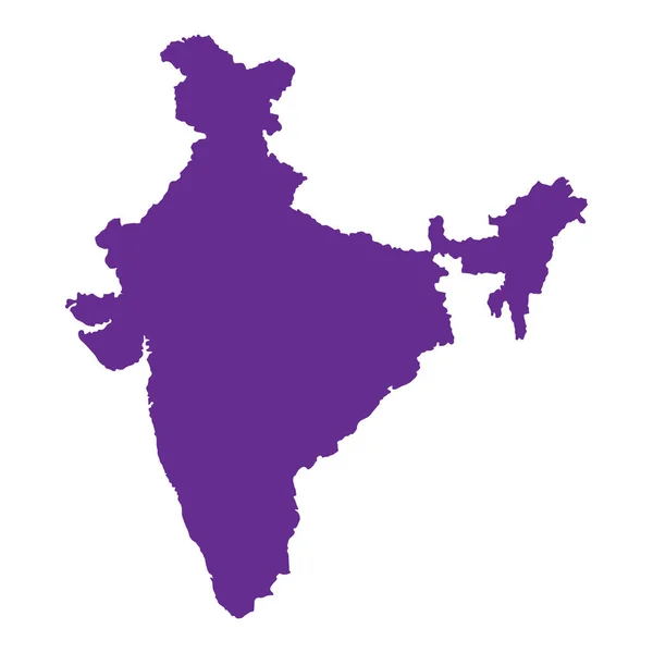Violeta India Mapa Nacional Vector Imagen Sobre Fondo Blanco — Vector de stock