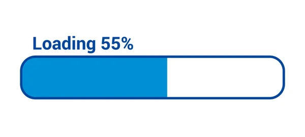 進行状況の読み込みバー55 が白い背景で — ストックベクタ