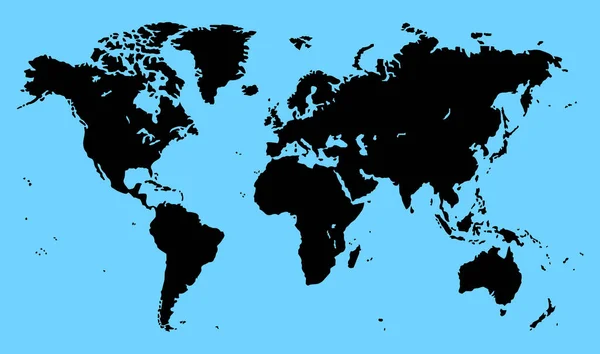 Plan Karta Över Världen Blå Bakgrund — Stock vektor