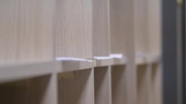 Evrak işleriyle uğraşan bir kadın evrak depolama şirketi yöneticiliği yapıyor. Dosya dolabını ya da raf duvarını kapat. Dosya işleri kağıt döküman arşivi ve depolama. Evrak işleri.