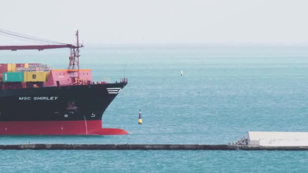 Container Porto Navegação Navio Carga Recipiente Ultra Grande Mar Carga — Vídeo de Stock