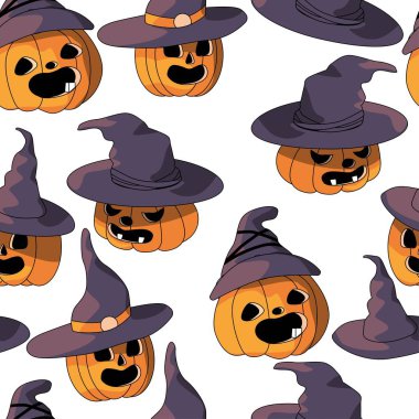 Balkabaklarıyla kusursuz desen. Sebze ve yapraklardan dekoratif süsler..