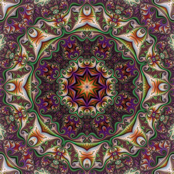 Mandala Fractal Abstrata Ilustração Gerada Por Computador — Fotografia de Stock