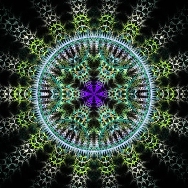 Abstrakt Fraktal Mandala Datorgenererad Illustration — Stockfoto