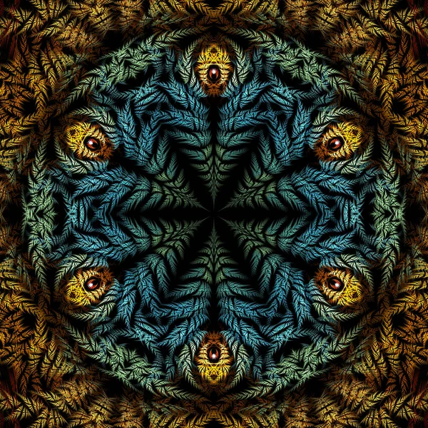 Mandala Fractal Abstrait Illustration Générée Par Ordinateur — Photo